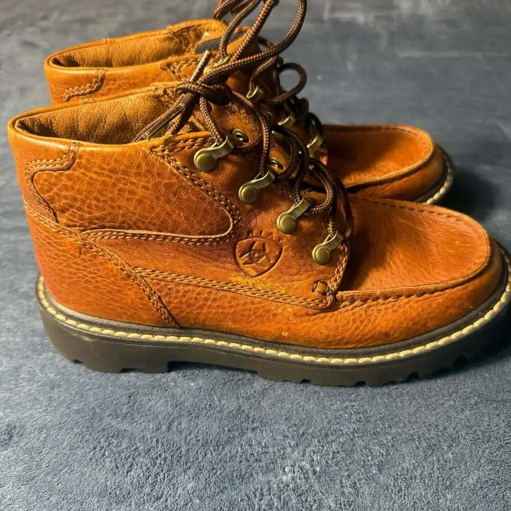 Ariat Brown Leather Lace-Up Ankle Boots